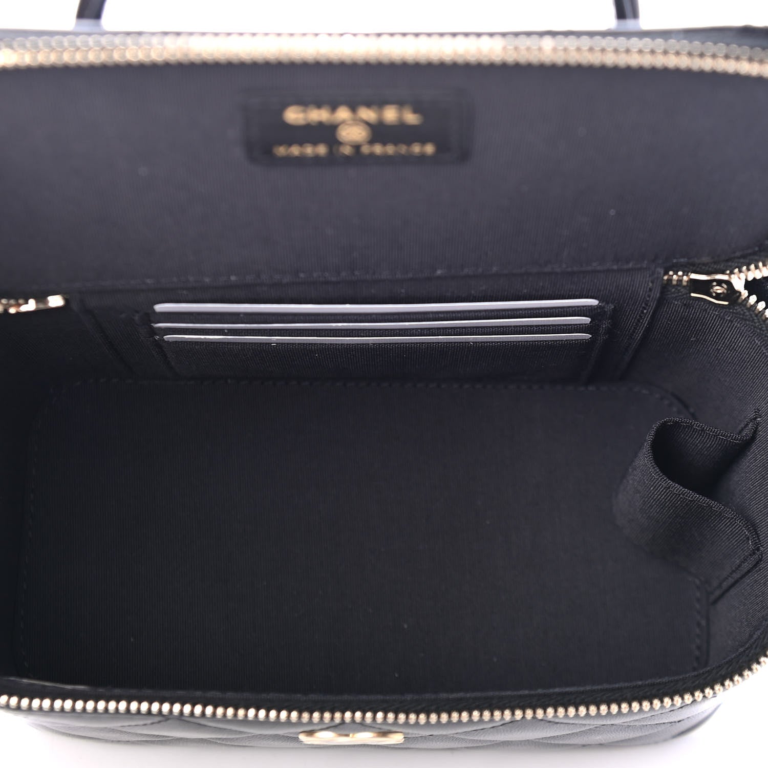Chanel Lambskin Quilted Small Top Handle Vanity Case With Chain Black 4 of 4