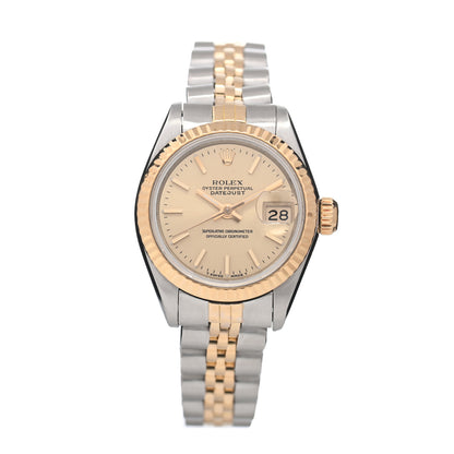 Rolex Stainless Steel 18K Yellow Gold 26mm Oyster Perpetual Datejust Watch Champagne 69173 1 of 4