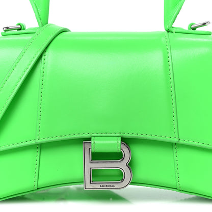 Balenciaga Shiny Box Calfskin Hourglass Top Handle Bag XS Fluo Green 8 of 11