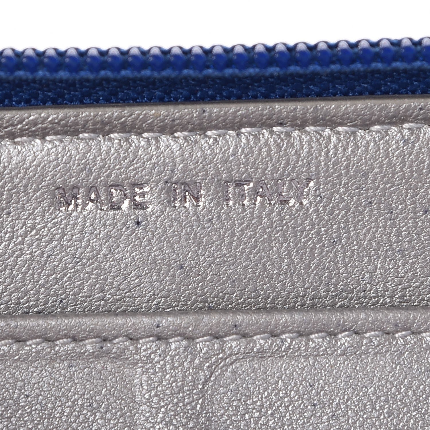 Chanel Lambskin Camellia Embossed Large Gusset Zip Around Wallet Blue 7 of 8