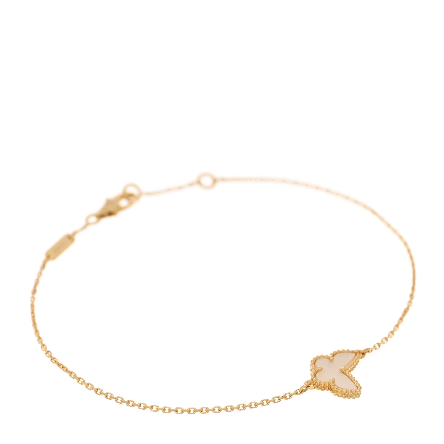 Van Cleef & Arpels 18K Yellow Gold Mother of Pearl Sweet Alhambra Butterfly Bracelet 1 of 3