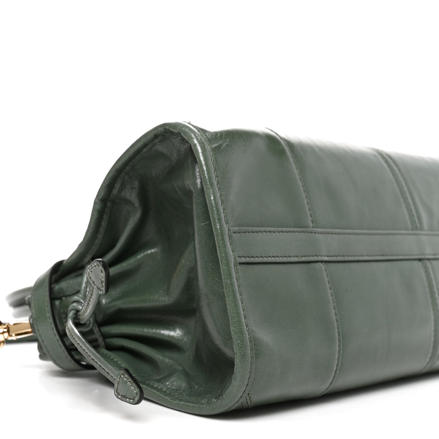 Glossy Calfskin Triangle Medium Bonnie Shoulder Bag Salvia