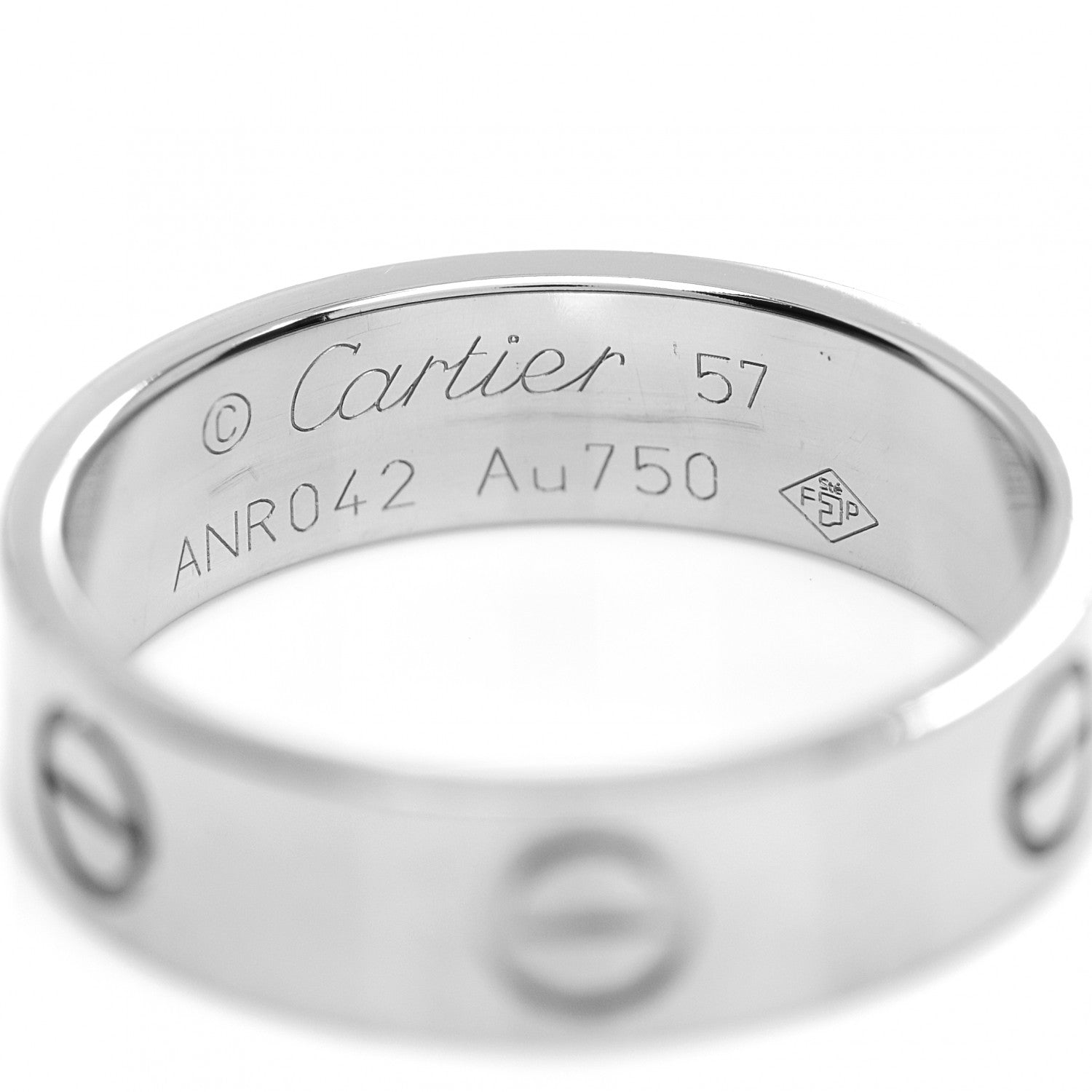 Cartier 18K White Gold 5.5mm LOVE Ring 57 8 4 of 4