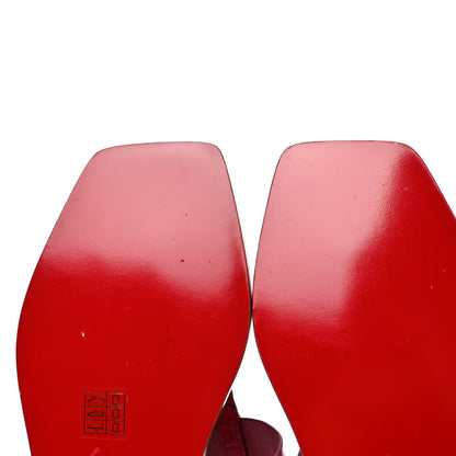 Christian Louboutin Calfskin Alligator Embossed Cubongo Flat Sandals 37.5 Persan 8 of 11