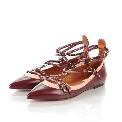 Valentino Garavani Calfskin Love Latch Cage Ballet Flats 37.5 Rubin Poudre 3 of 6