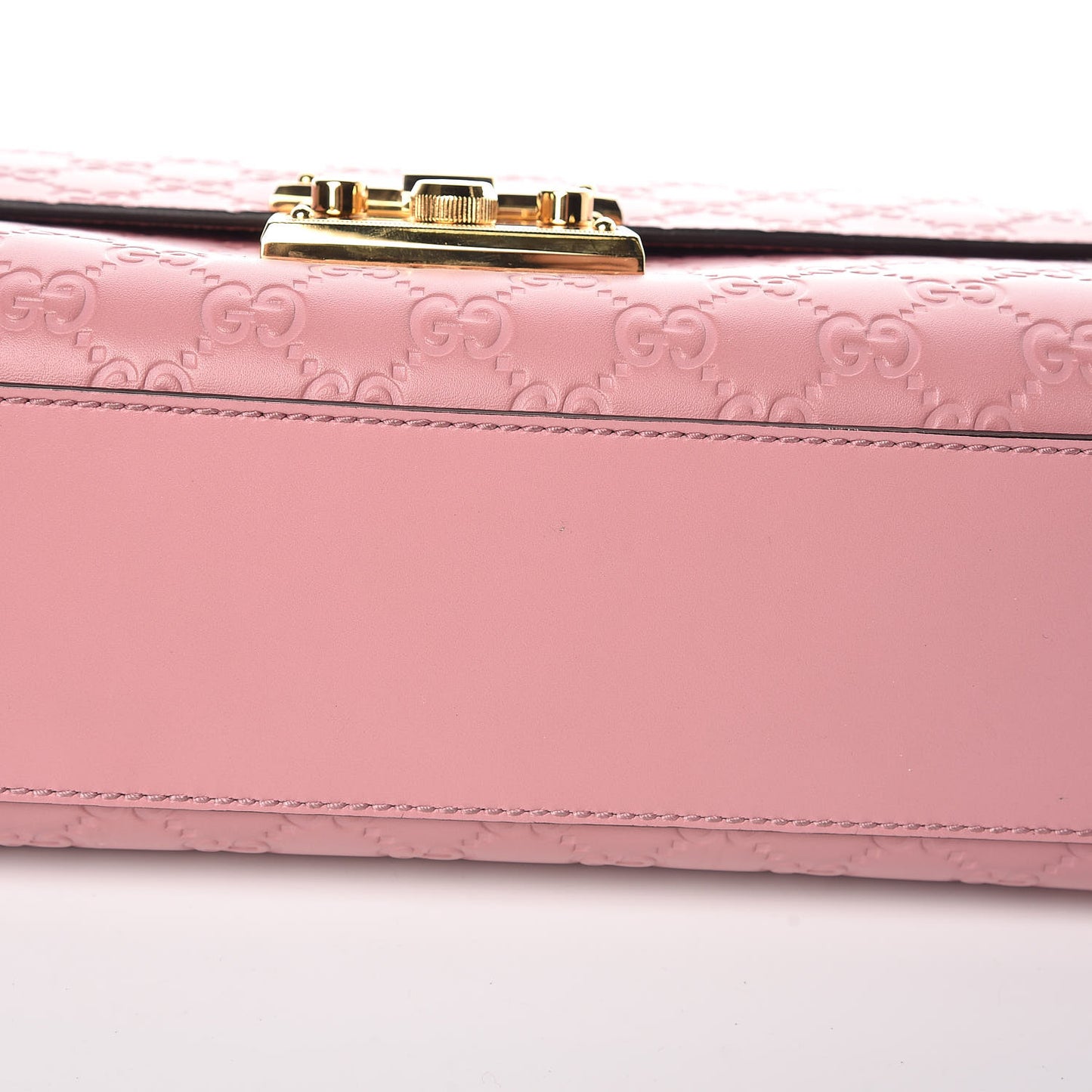 Guccissima Signature Medium Padlock Shoulder Bag Rose Baby Candy