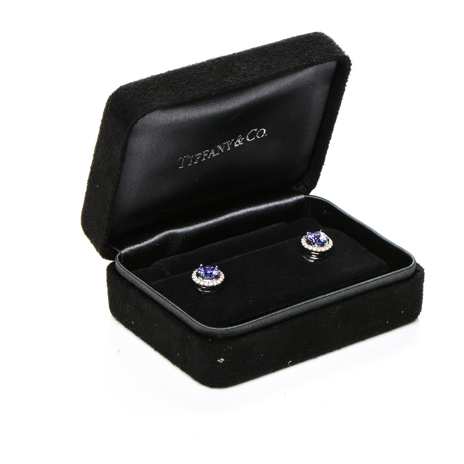 Tiffany Platinum Diamond Tanzanite Soleste Earrings 5 of 5