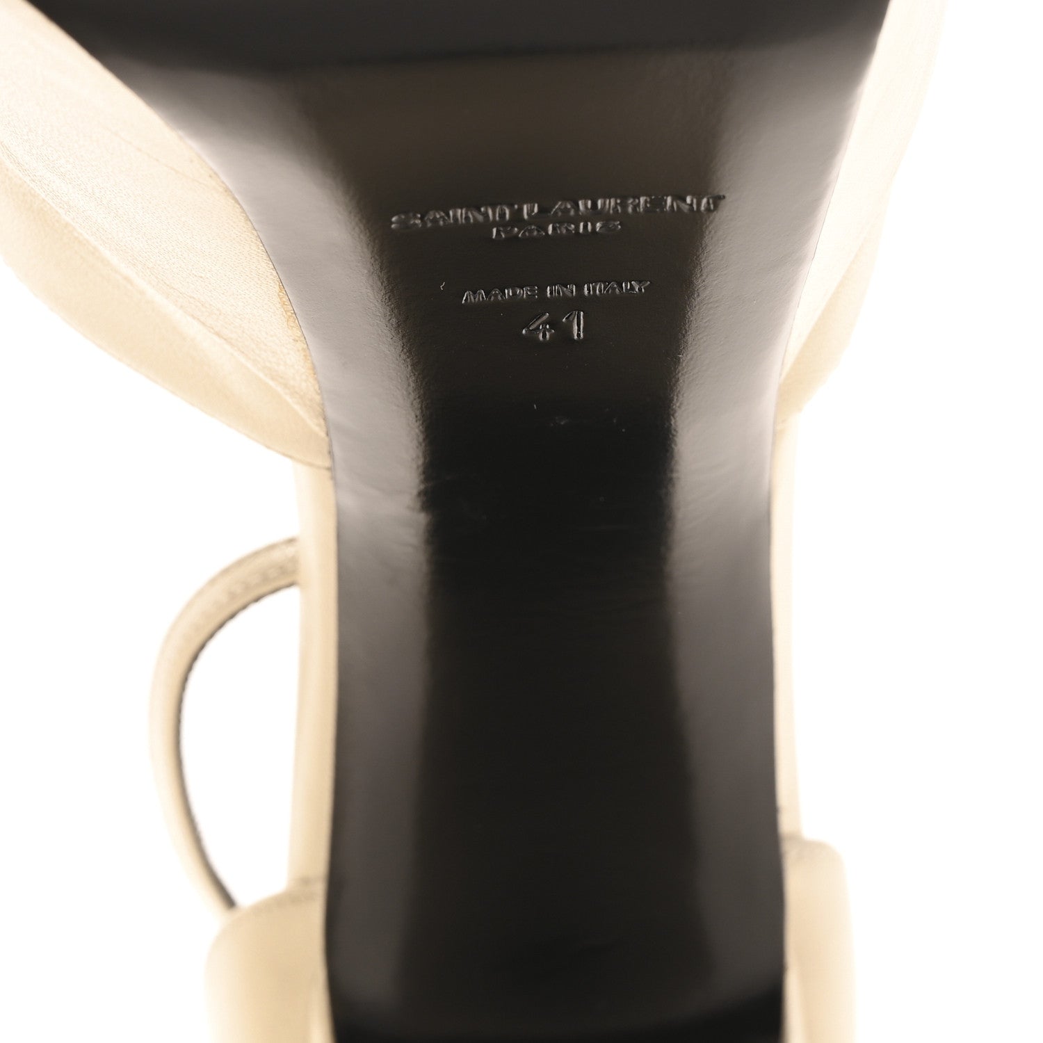 Saint Laurent Goatskin Belfagor Jodie 95 Platform Sandals  41 Pearl 7 of 9
