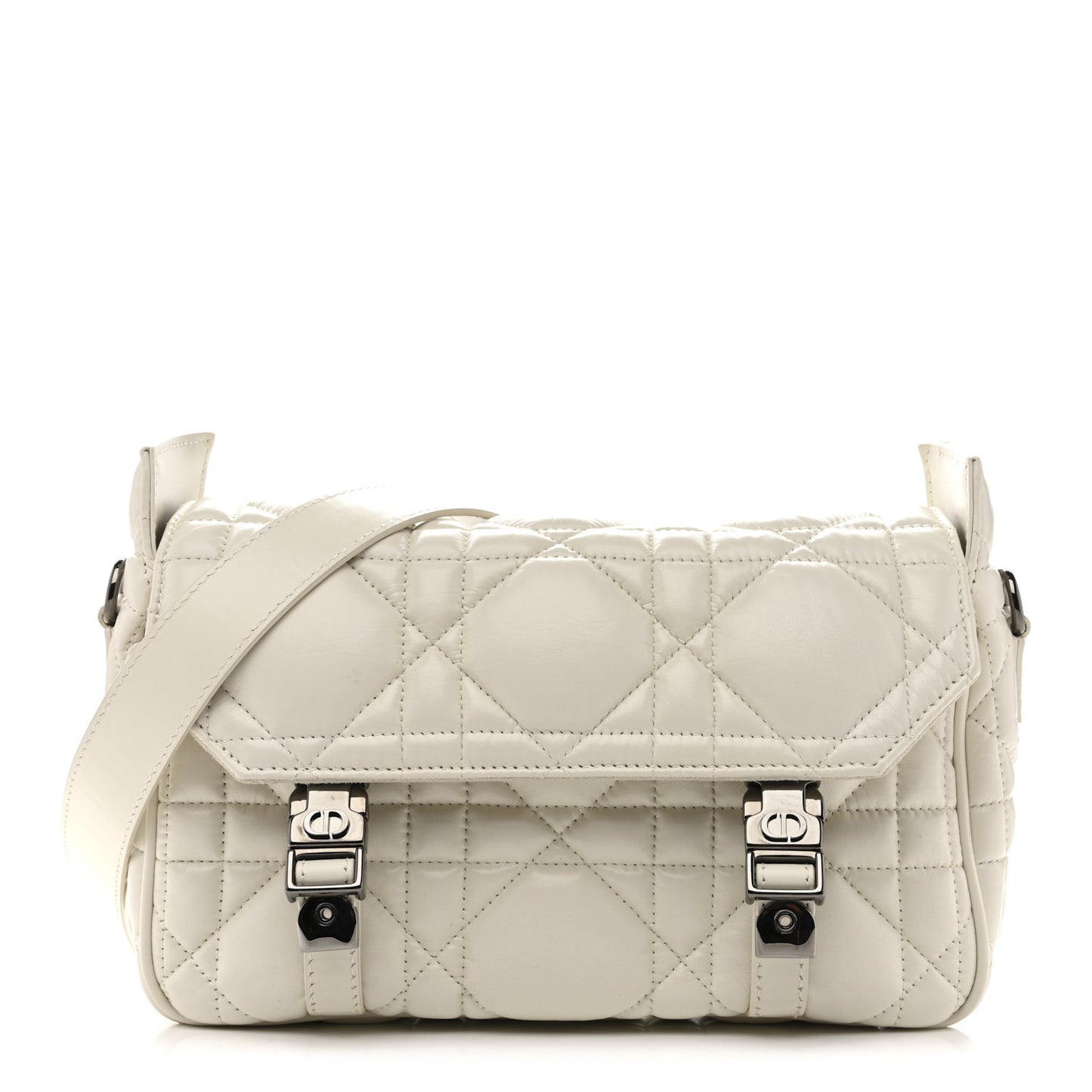 Calfskin Macrocannage Small Diorcamp Messenger Latte