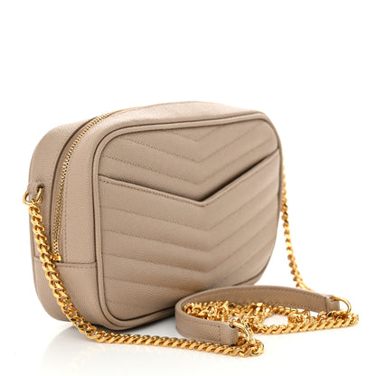 Saint Laurent Calfskin Matelasse Monogram Mini Lou Camera Bag Dark Beige 3 of 10