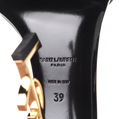 Saint Laurent Patent Calfskin Opyum 110 Sandals 39 Black Gold 8 of 11