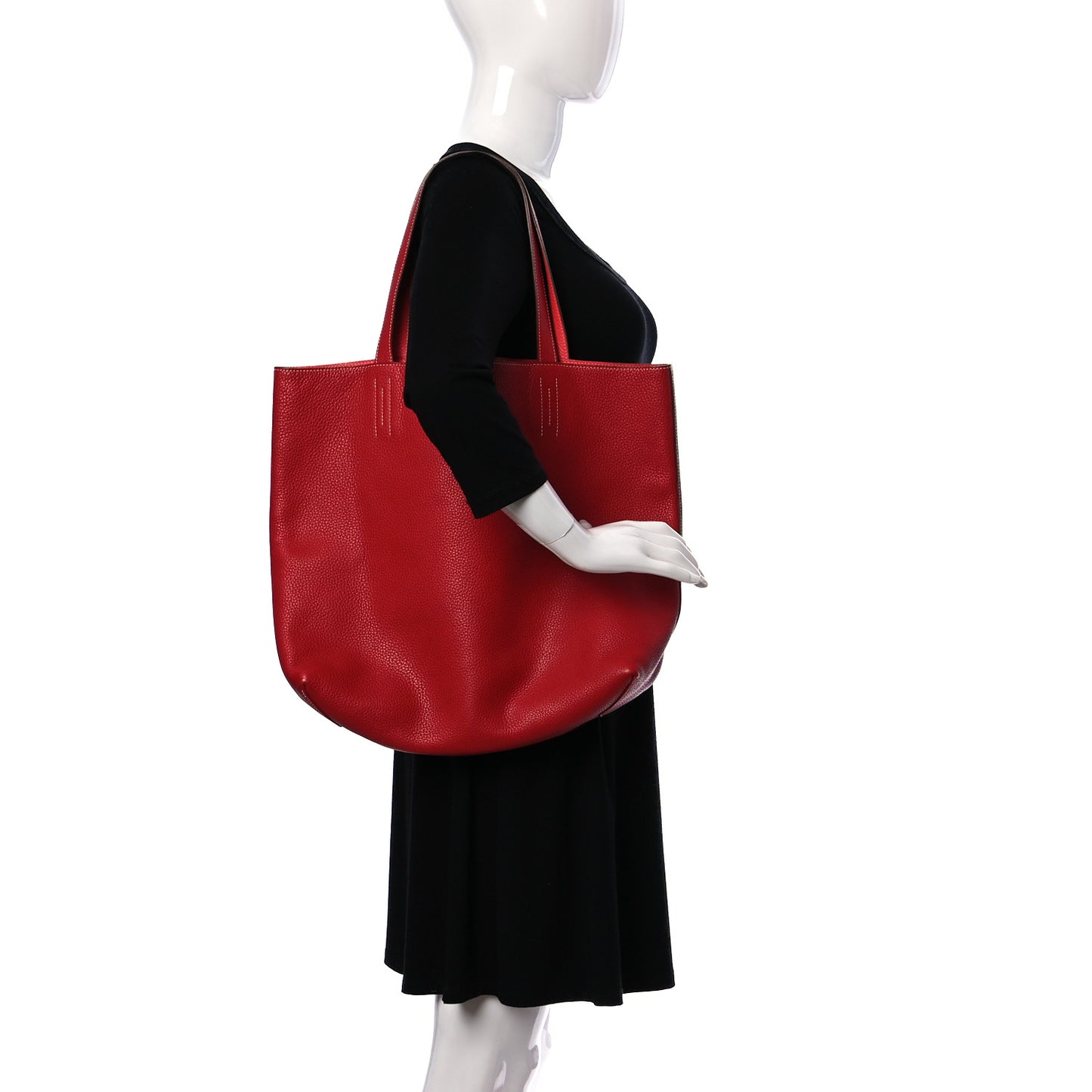 Taurillon Clemence Double Sens Reversible Tote 36 Rose Jaipur Bougainvillea