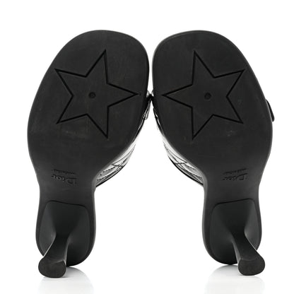 Christian Dior Calfskin Cannage Quilted Dio(r)evolution 80mm Slide Sandals 39 Black 5 of 8
