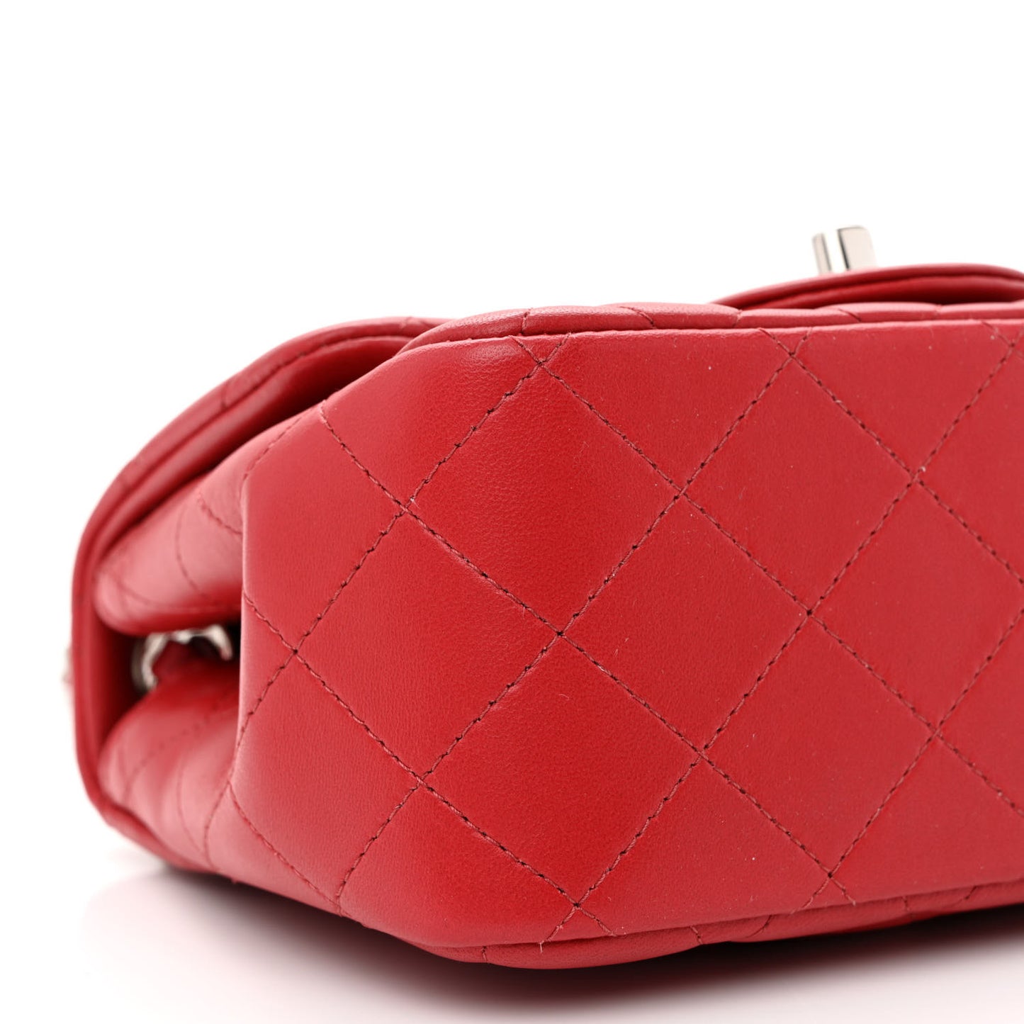 Lambskin Quilted Mini Square Flap Red