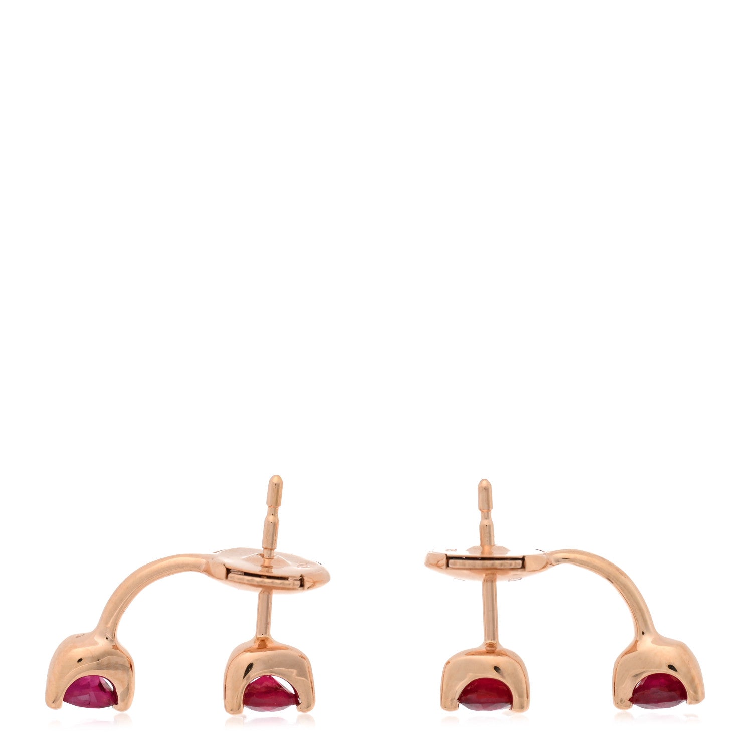 Anita Ko 18K Rose Gold Ruby Orbit Earrings 3 of 5
