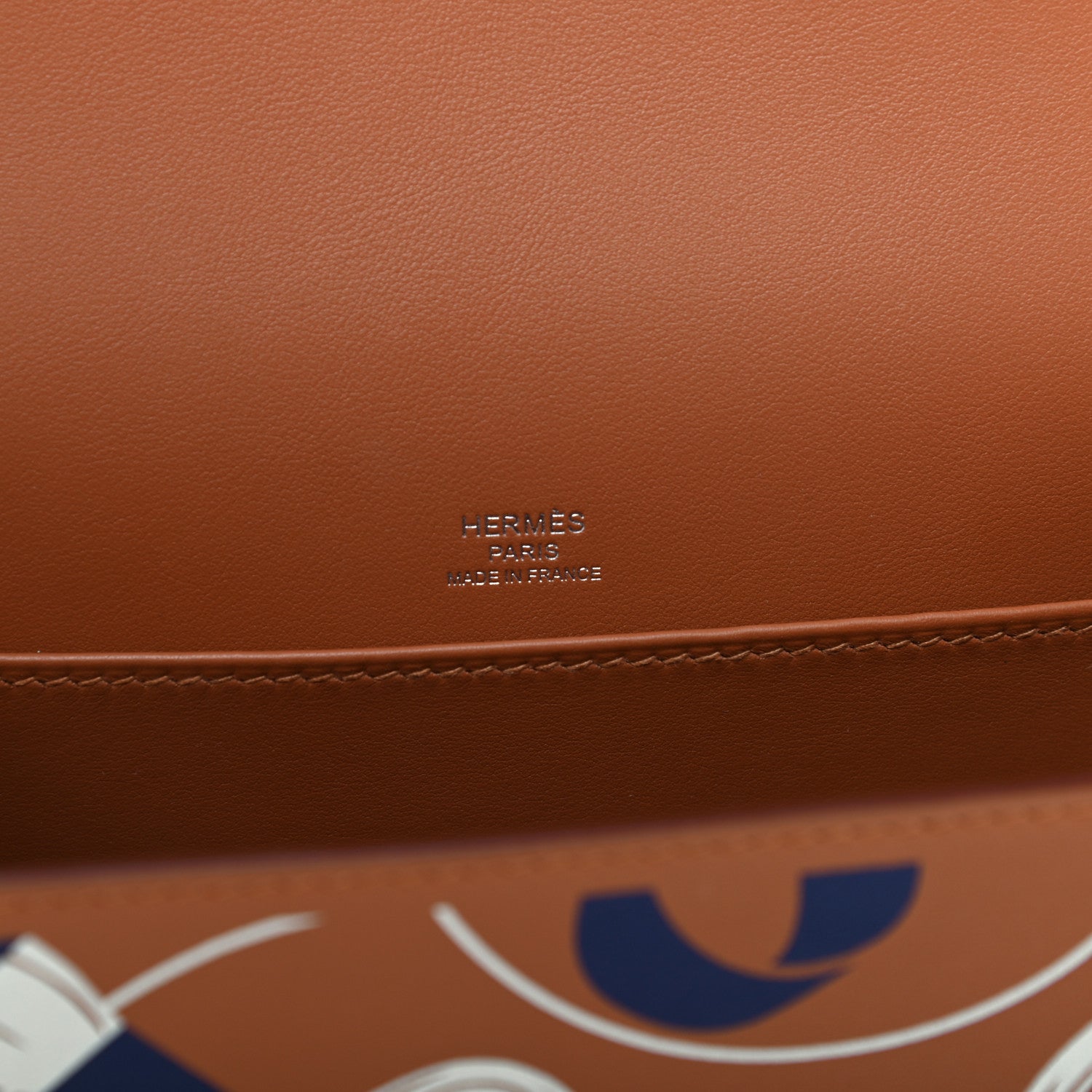 Hermes Swift Printed Eperon d'Or Mini Sac Roulis Gold White Bleu Encre 5 of 10