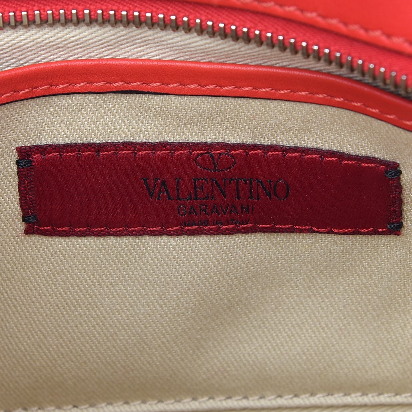 Calfskin Rockstud Camera Crossbody Bag Deep Orange
