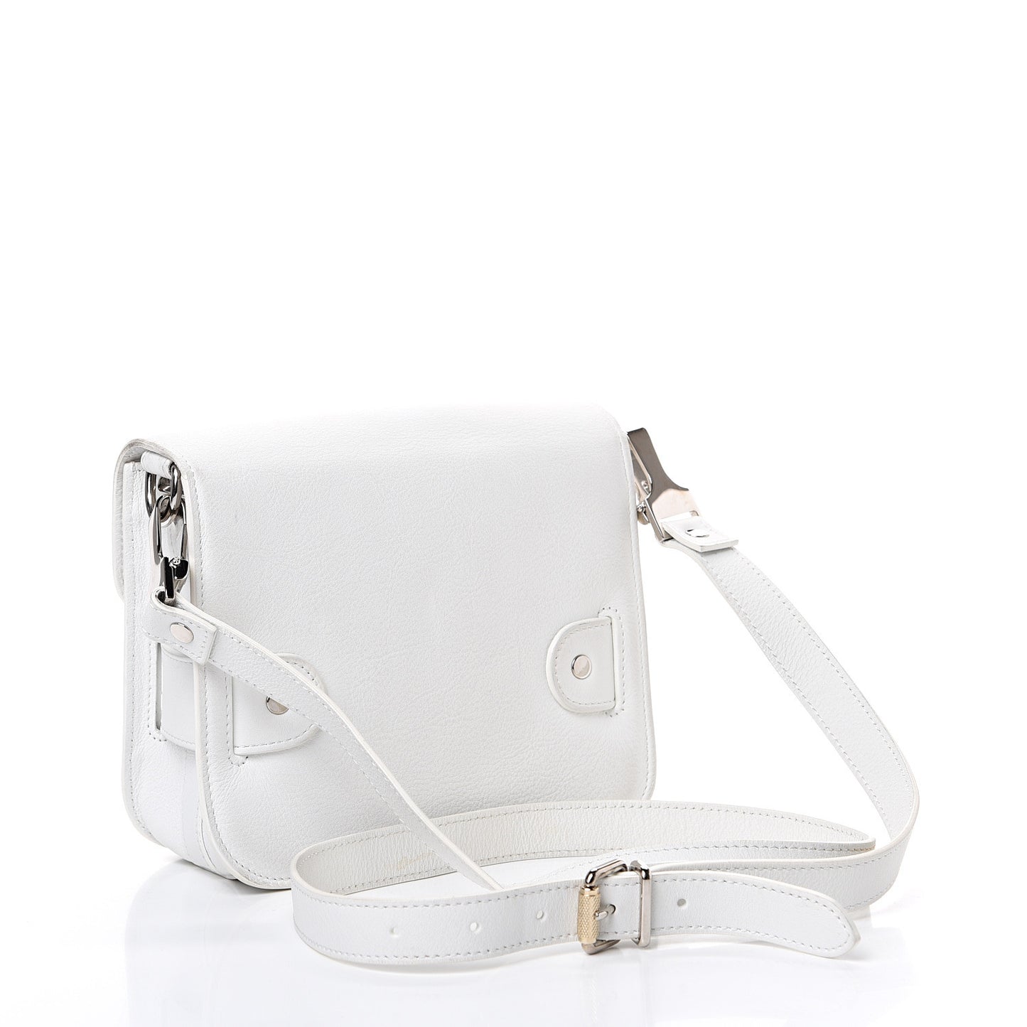 Calfskin Tiny PS11 Classic Shoulder Bag White