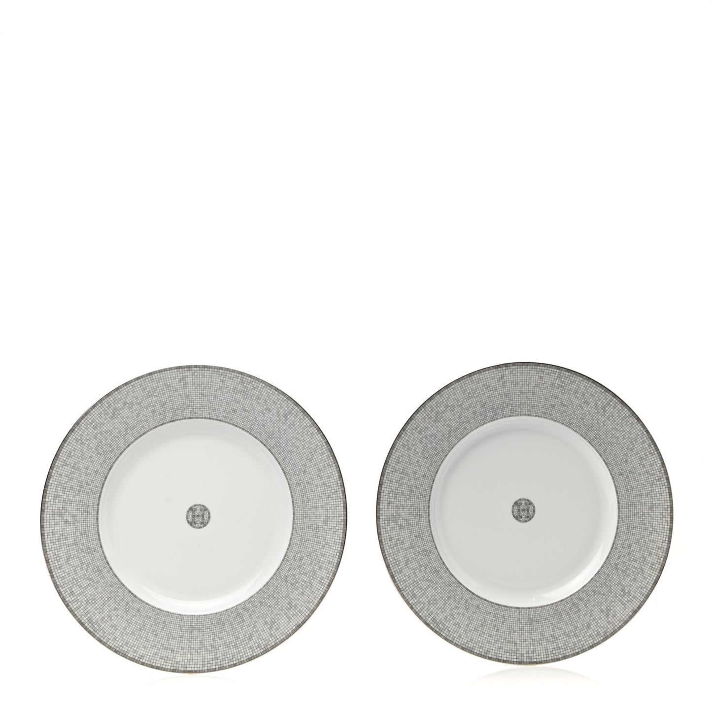 Porcelain Mosaique Au 24 Platine Presentation Plate Set of 2