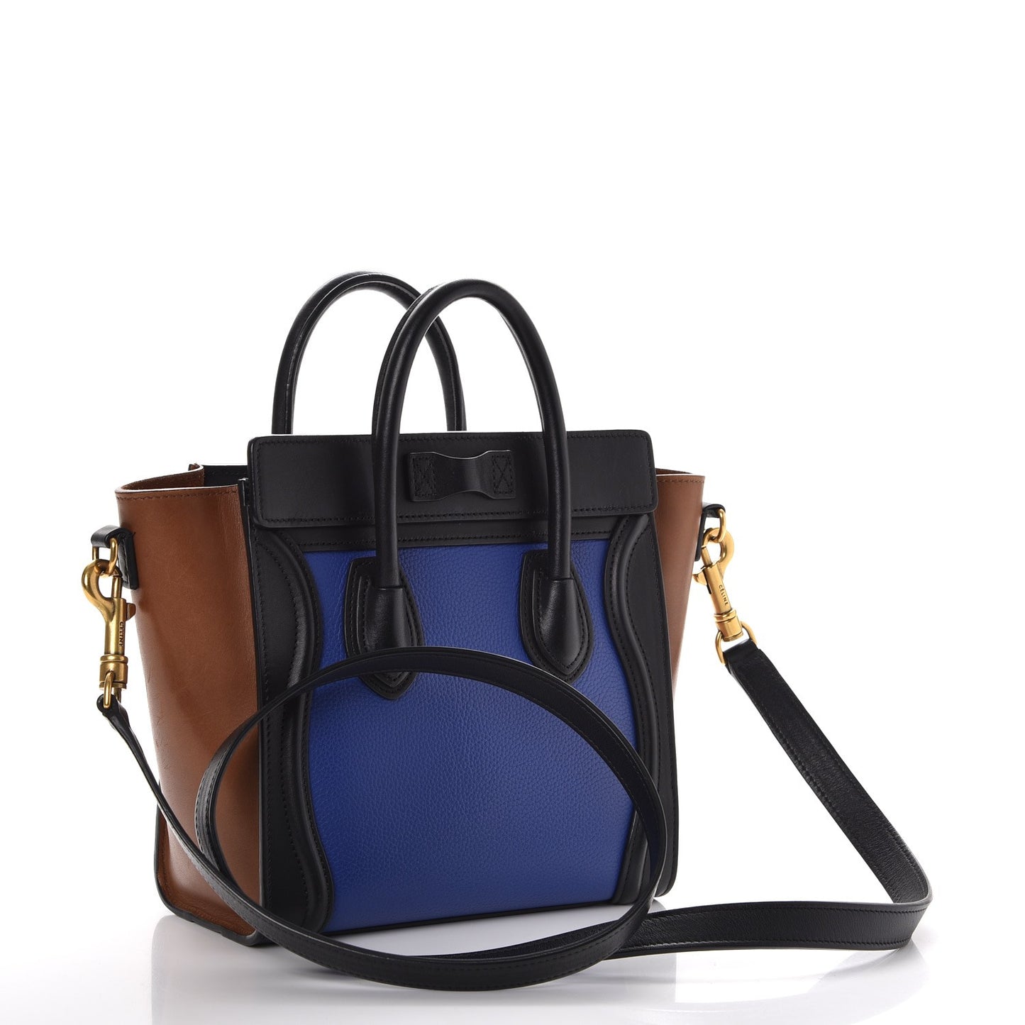 Smooth Drummed Calfskin Nano Tri-Color Luggage Indigo