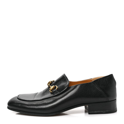 Gucci Goatskin Womens Horsebit Mid-Heel Loafers 36.5 Black 1 of 7