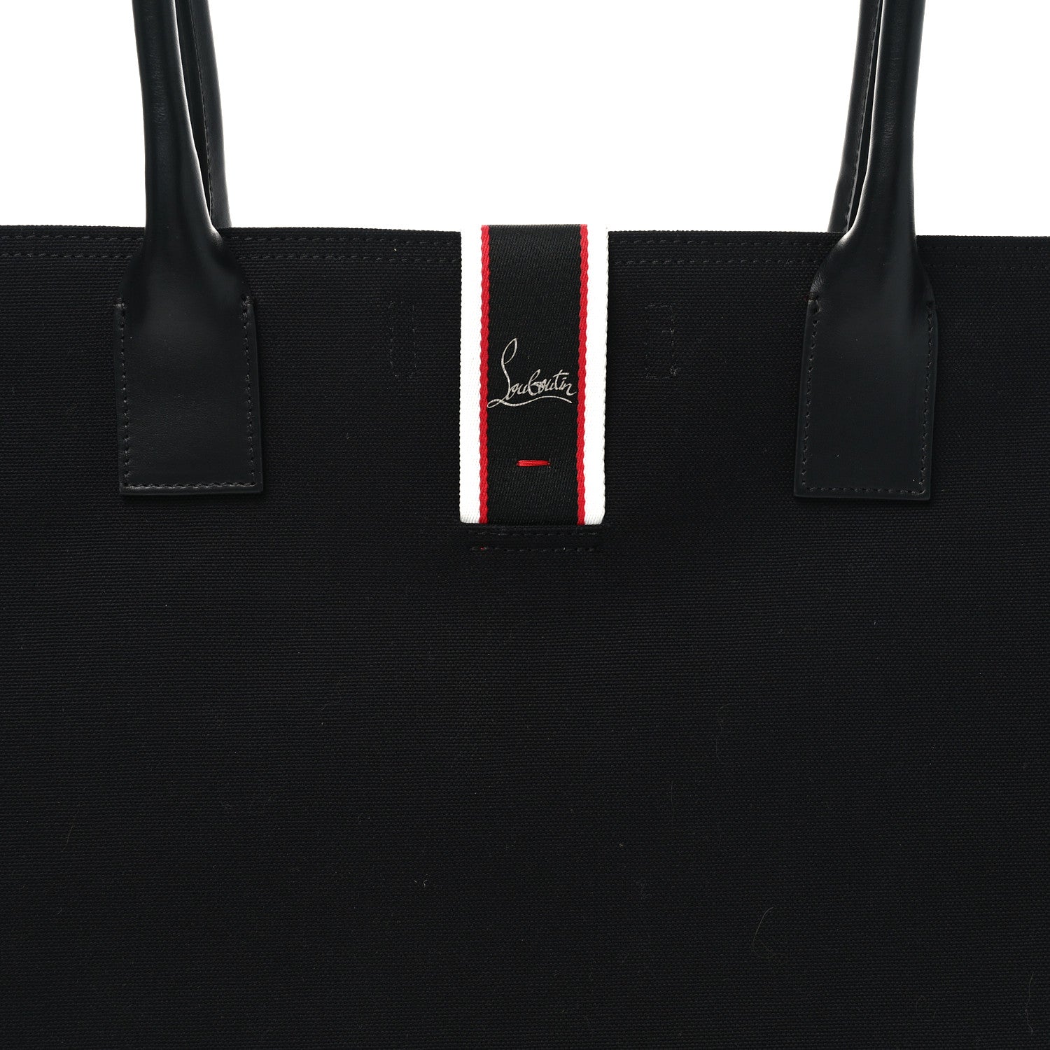Christian Louboutin Linen Calfskin Extra Large Nastroloubi F.A.V.L. Tote Black 8 of 10