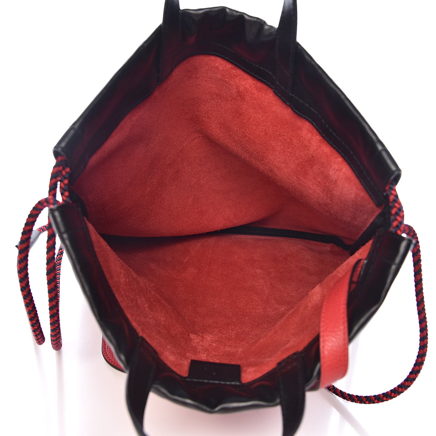 Calfskin Mens Logo Drawstring Backpack Red