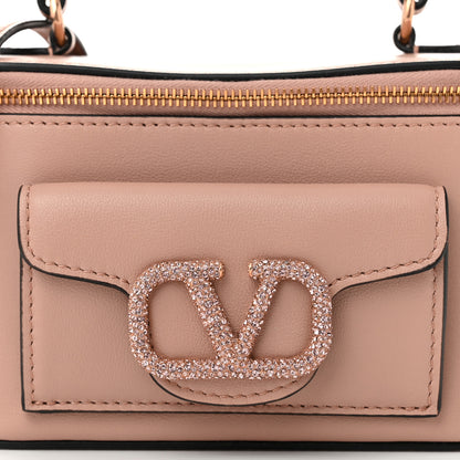 Valentino Garavani Calfskin Crystal Mini Vlogo Loco Vanity Rose Cannelle 7 of 10