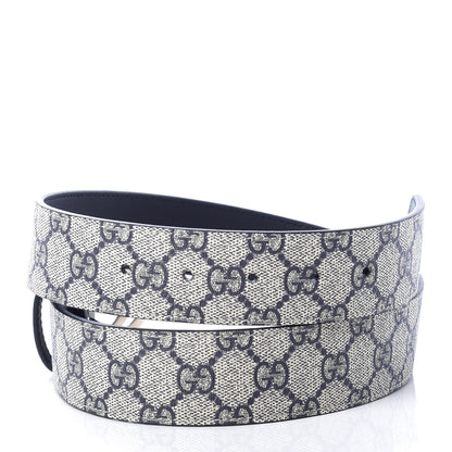 Gucci GG Supreme Monogram Interlocking G 37mm Belt 75 30 Beige Blue 4 of 6