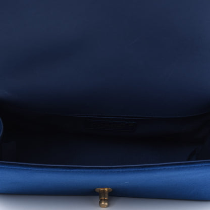Chanel Velvet Quilted Medium Boy Flap Dark Blue 5 of 11