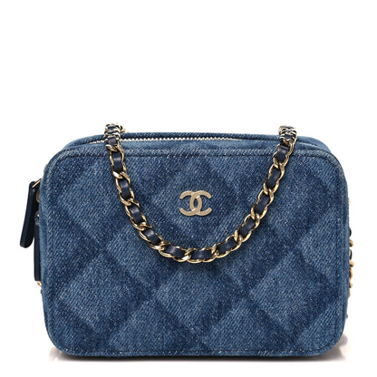 Chanel Printed Denim CC Camera Case Blue 1 of 10