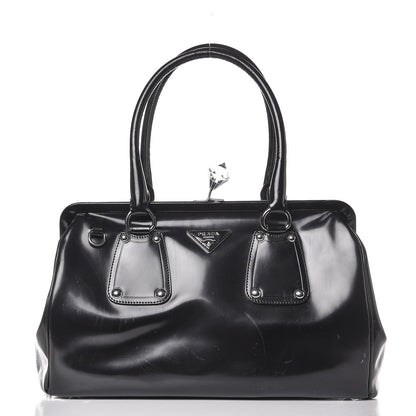 Prada Spazzolato Crystal Frame Bag Black 1 of 14