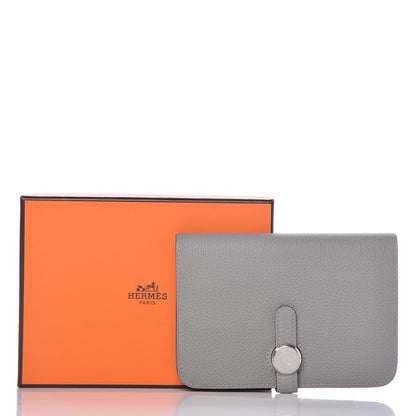 Hermes Togo Dogon Compact Wallet Gris Mouette 8 of 8