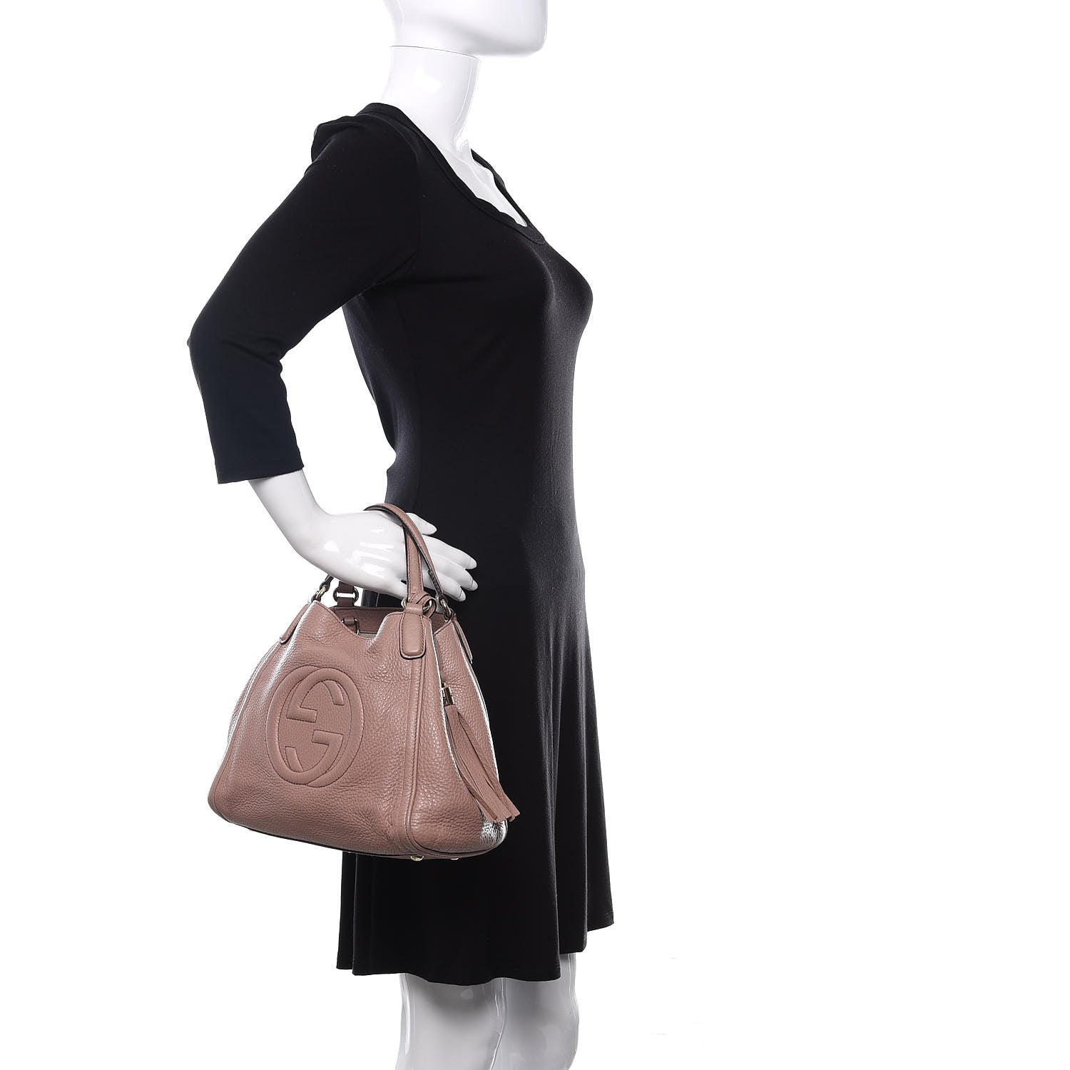 Gucci Pebbled Calfskin Small Soho Shoulder Bag Light Pink 2 of 19