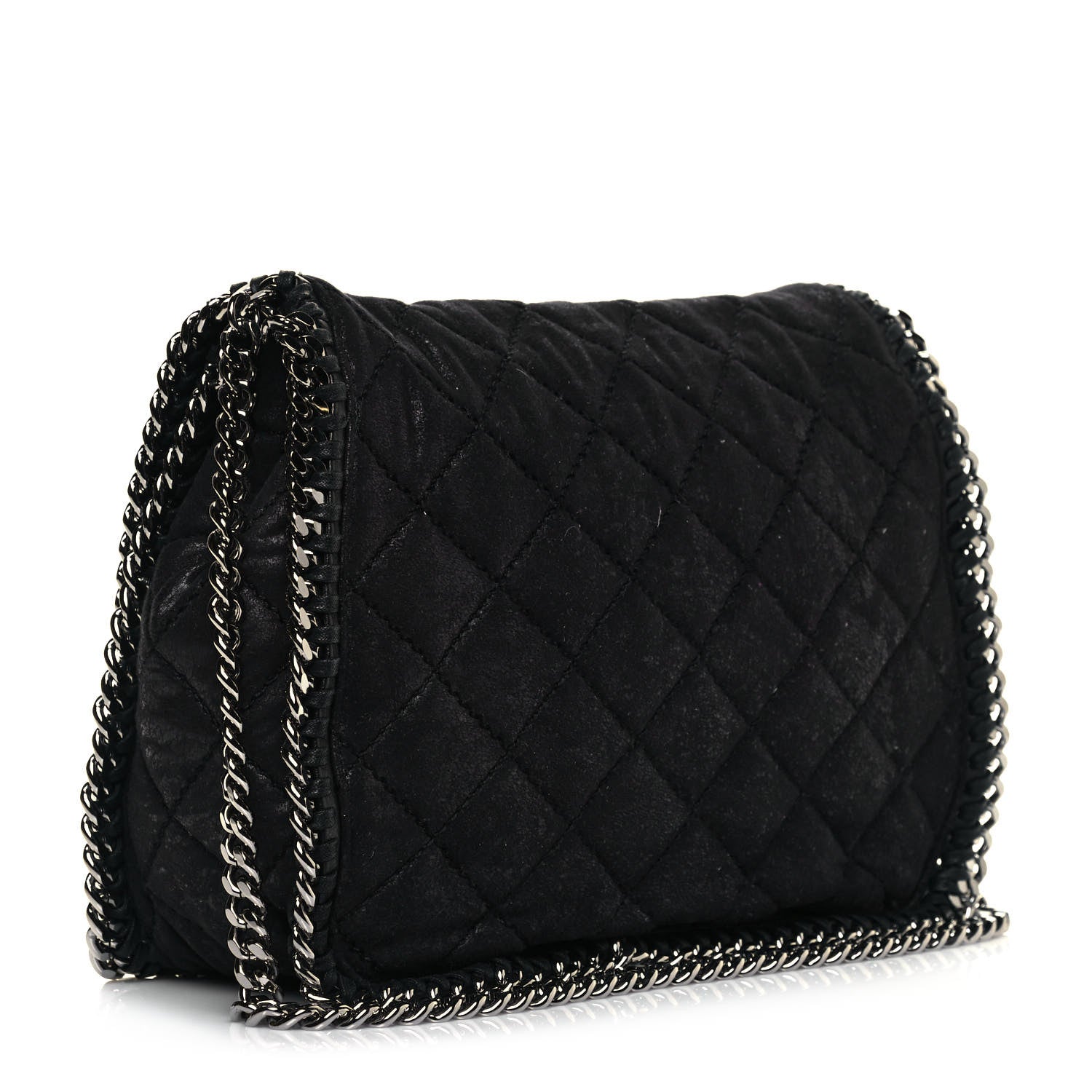Stella McCartney Shaggy Deer Quilted Falabella Shoulder Bag Black 3 of 12