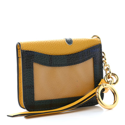 Burberry Calfskin Haymarket Check Appliqué Card Case Charm Yellow 3 of 8