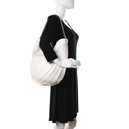 Chanel Crumpled Patent Small Droplet Hobo White 2 of 15