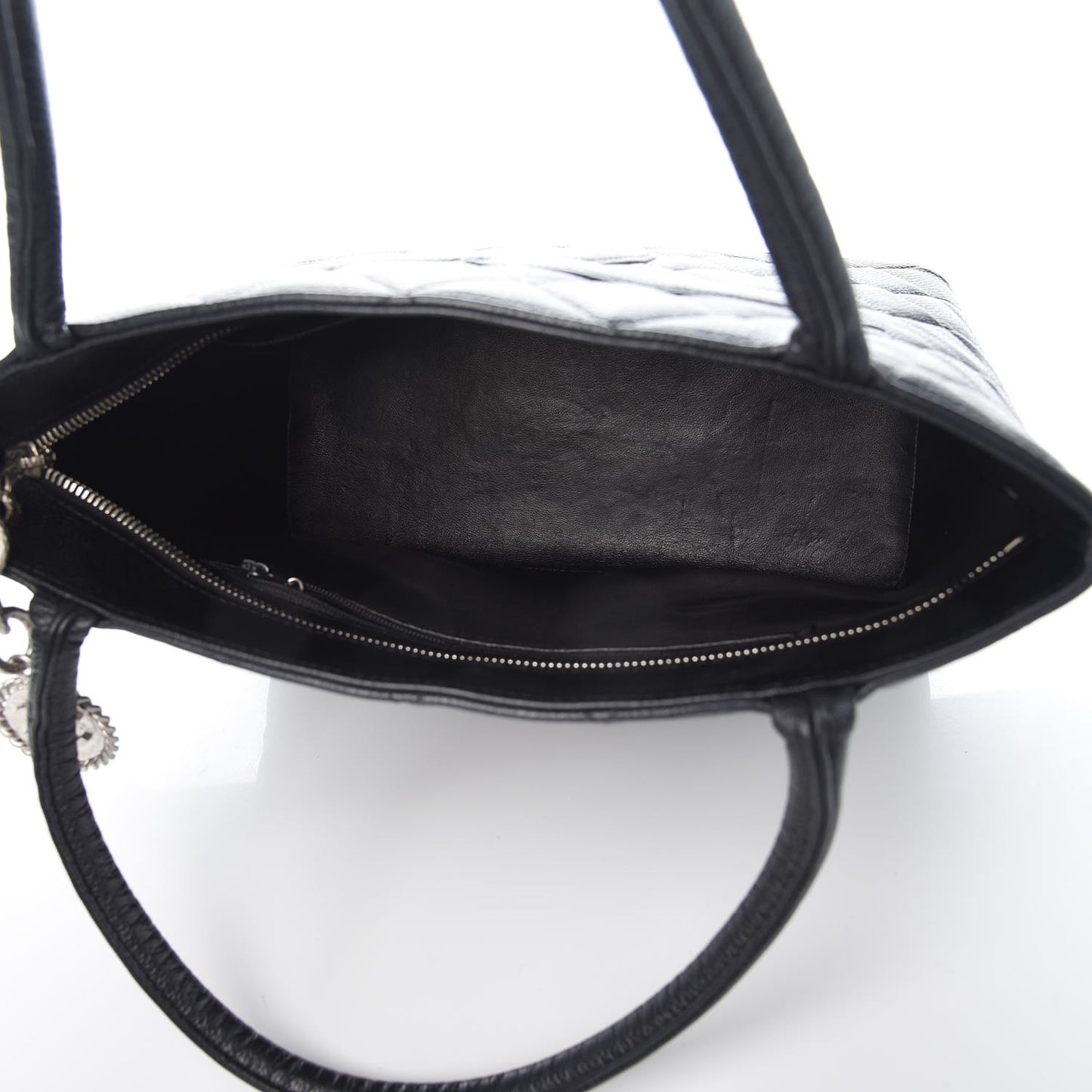 Caviar Quilted Medallion Tote Black