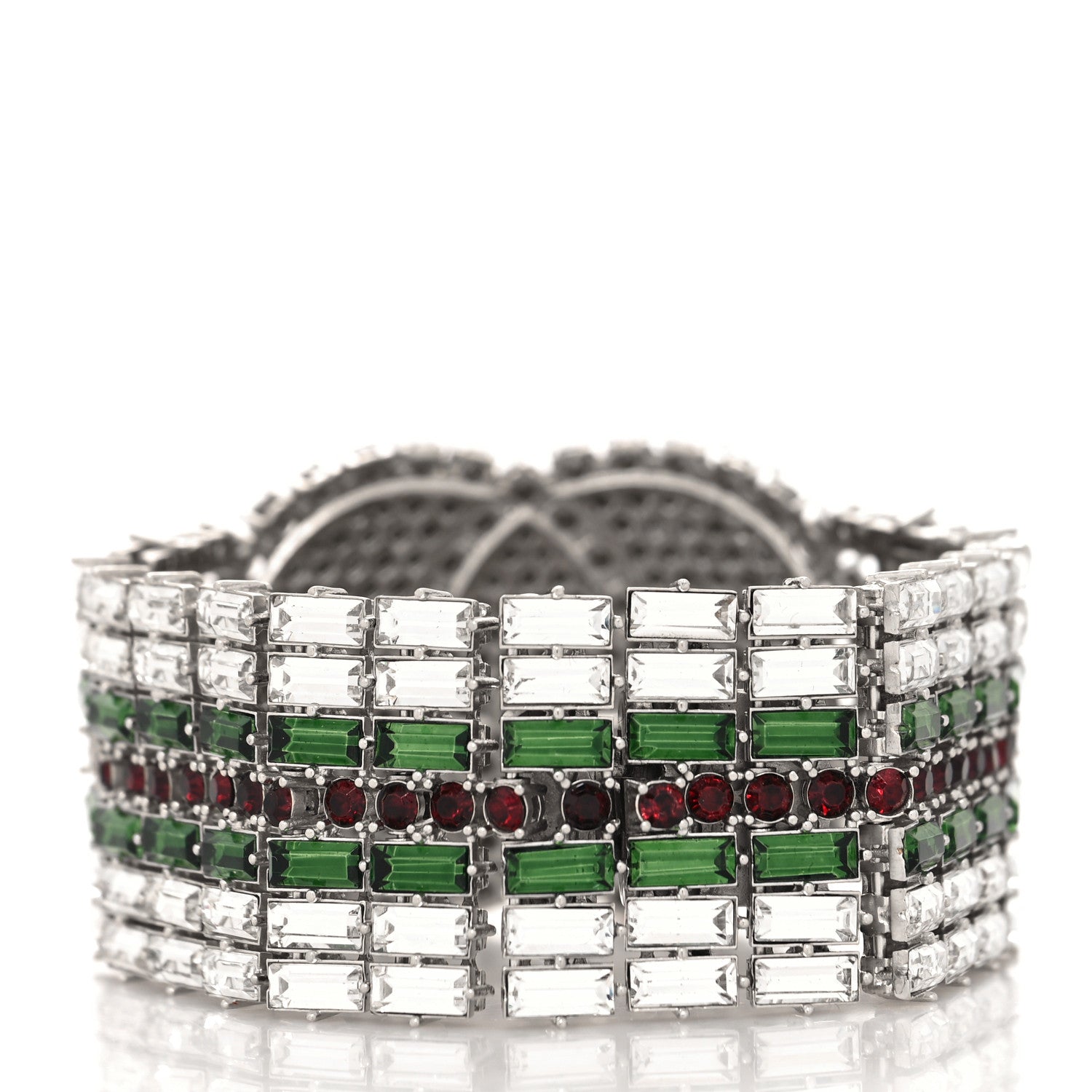 Gucci Crystals Double G Web Tennis Bracelet L Multicolor 3 of 5