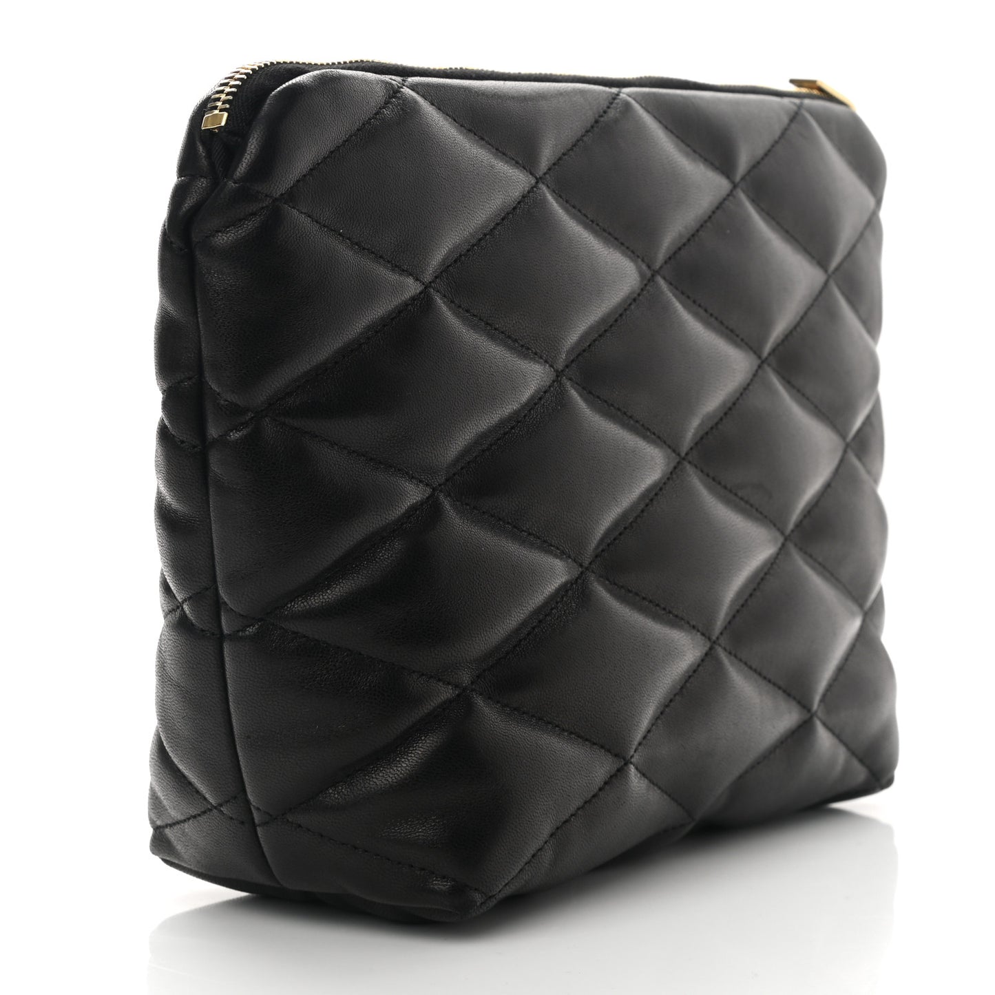 Lambskin Monogram Medium Sade Puffer Pouch Black