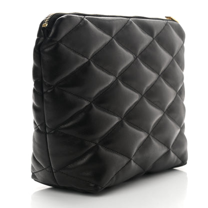 Saint Laurent Lambskin Monogram Medium Sade Puffer Pouch Black 2 of 7