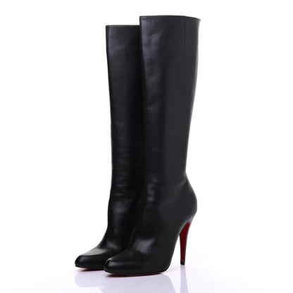 Christian Louboutin Calfskin Bourge 100 Tall Boots 40 Black 3 of 7