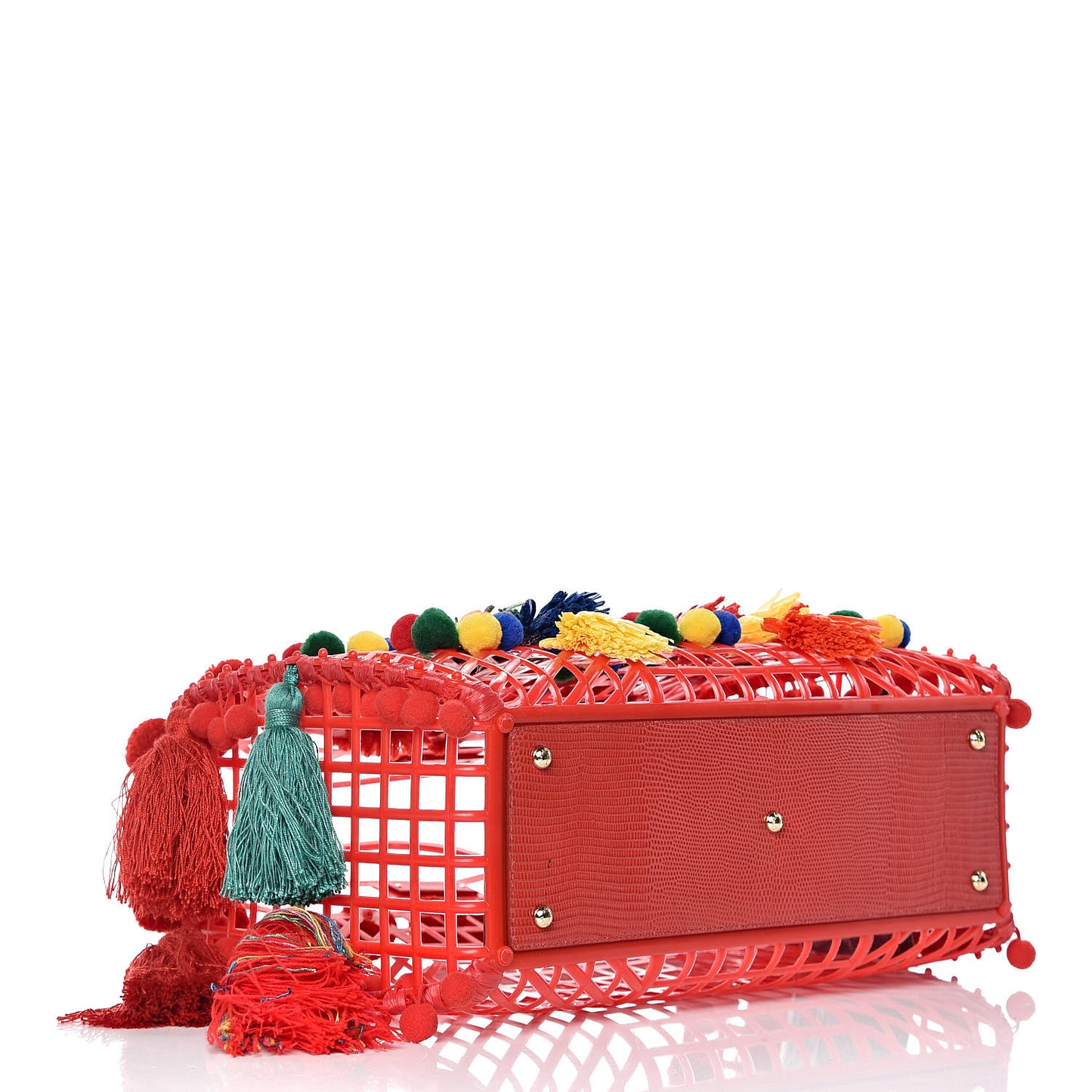 PVC Cage Market Tote Red