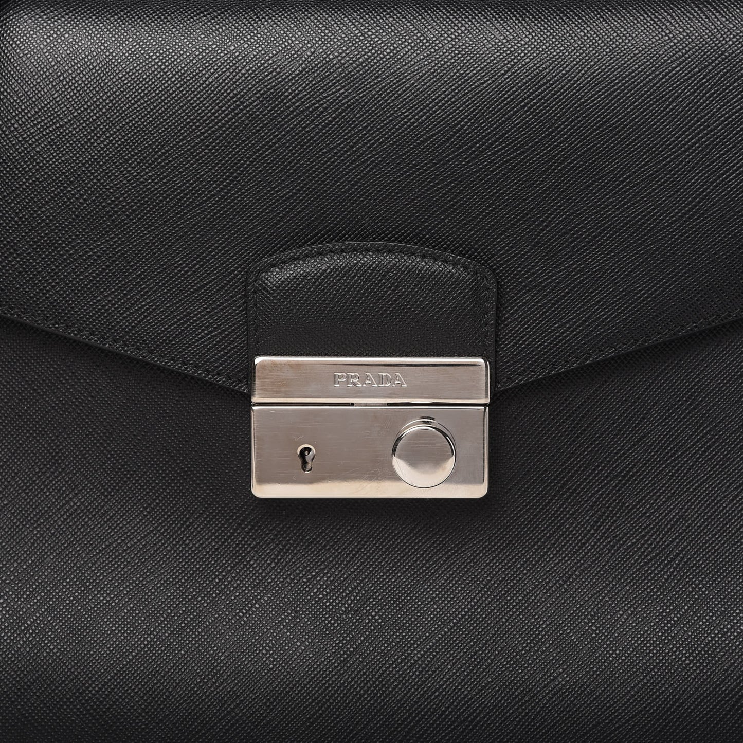 Saffiano Lux Top Handle Flap Black