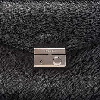 Prada Saffiano Lux Top Handle Flap Black 10 of 11