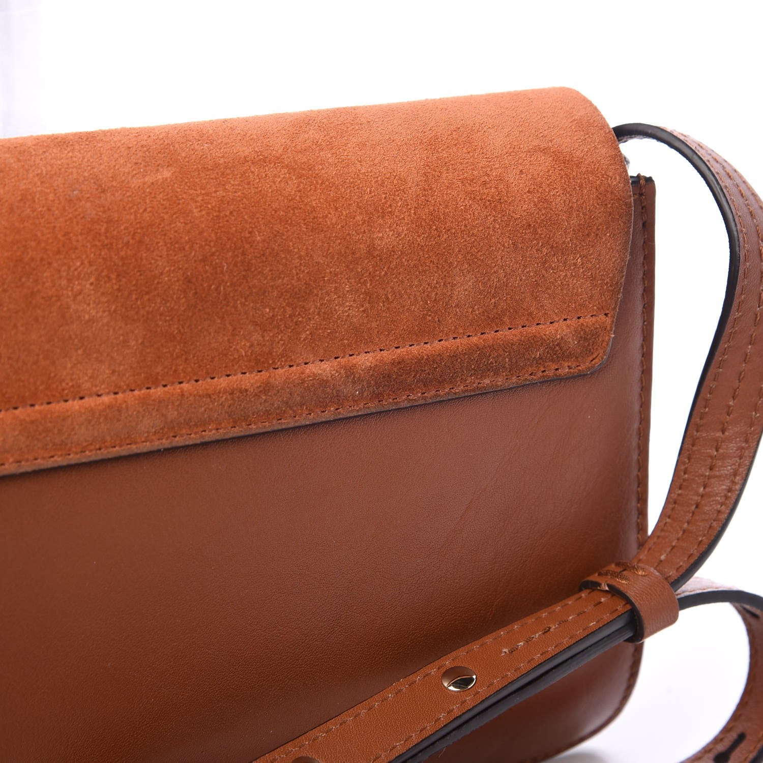 Chloe Suede Calfskin Small Faye Shoulder Bag Tobacco 12 of 12