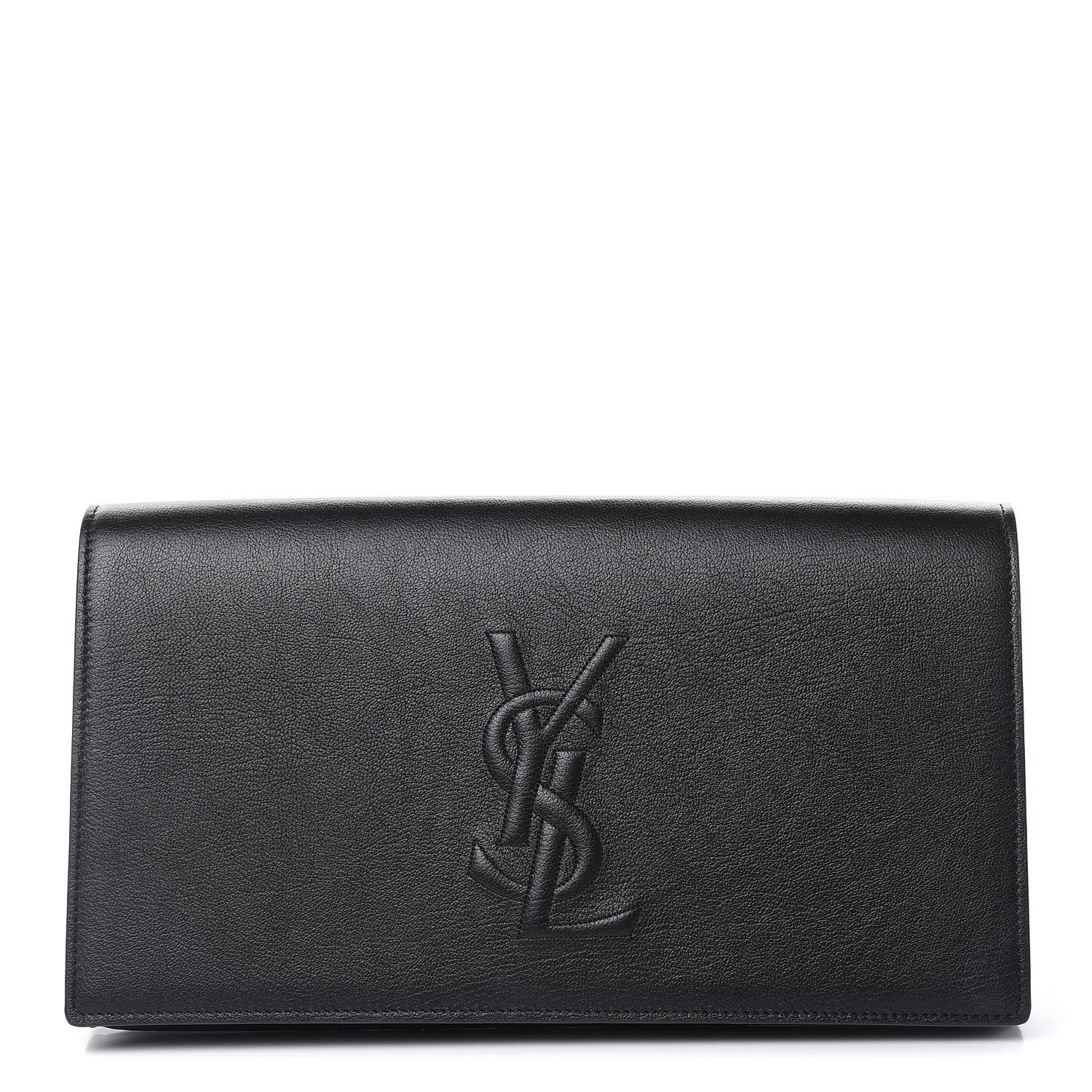 Saint Laurent Calfskin Monogram Large Belle De Jour Clutch Black 1 of 8