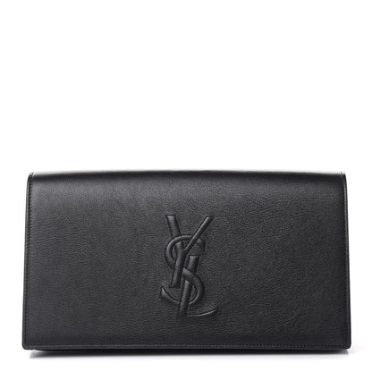 Saint Laurent Calfskin Monogram Large Belle De Jour Clutch Black 1 of 8