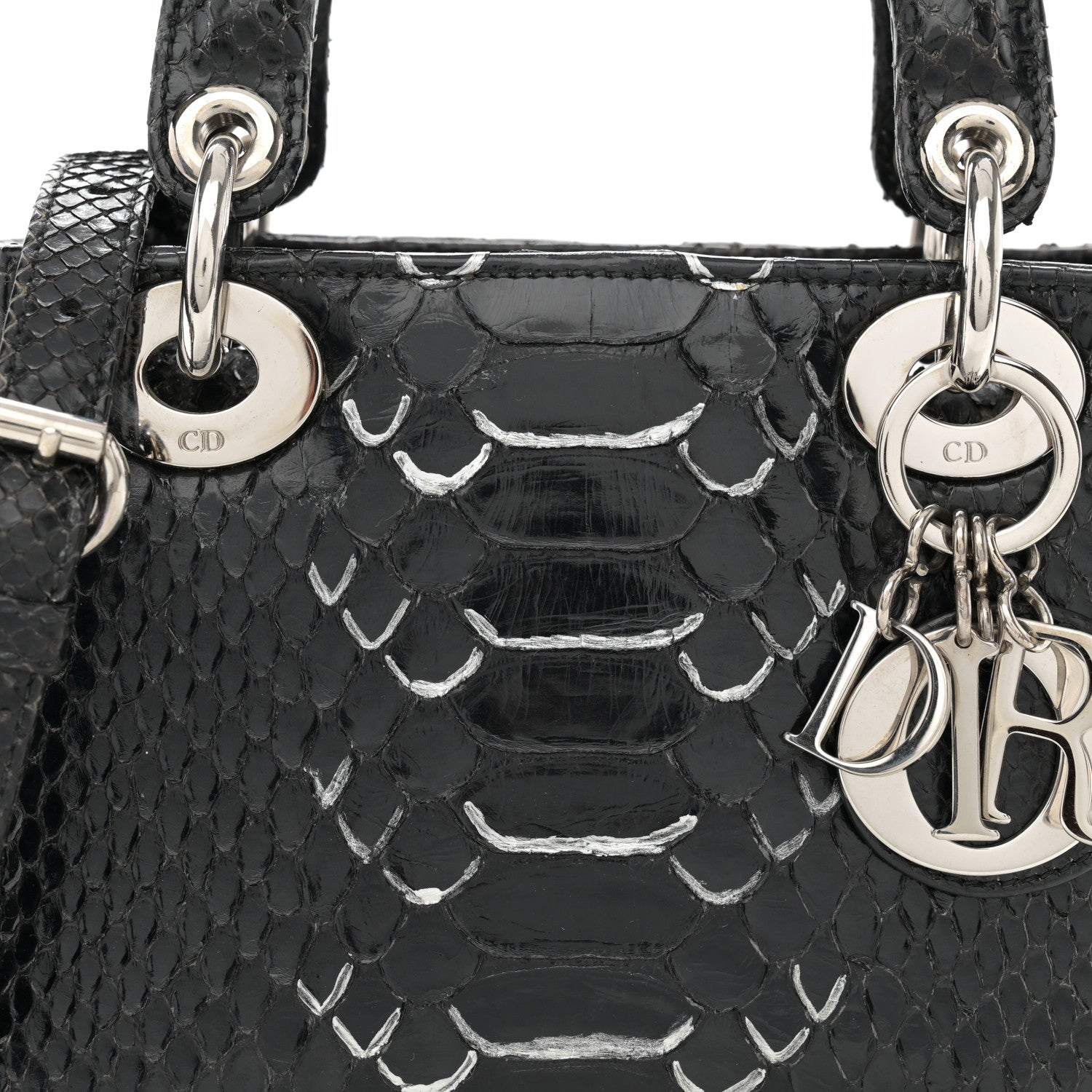 Christian Dior Snakeskin Mini Lady Dior Black 7 of 9