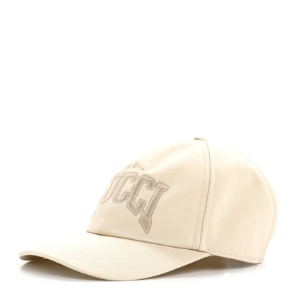Gucci Cotton Embroidered Logo Baseball Hat S Ivory 1 of 9